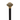 Walking Cane with Golden Knob and Elegant Red Crystal Handle - Tiegent