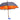 Elegant Orange Umbrella with Handmade Blue Leather Handle - Stylish and Functional Rain Protection - Tiegent
