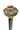 Walking Cane with Golden Knob and Elegant Red Crystal Handle - Tiegent