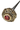 Walking Cane with Golden Knob and Elegant Red Crystal Handle - Tiegent