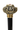 Walking Cane with Golden Knob and Elegant Red Crystal Handle - Tiegent