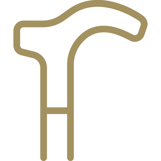 Gold-colored outline of a horse head on a white background