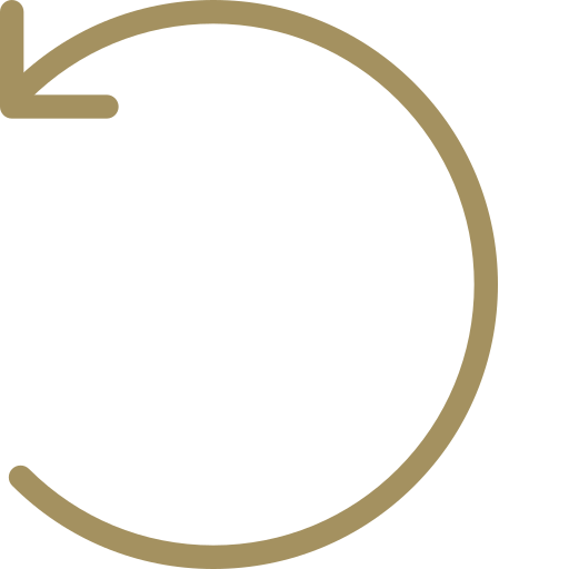 Gold circular arrow icon on a white background